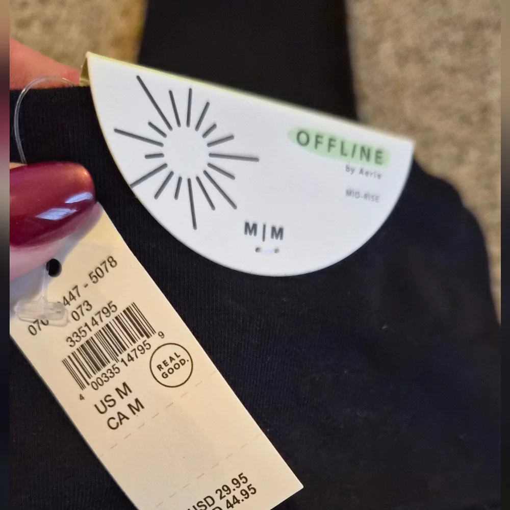 NWT Aerie OFFLINE Mid-Rise Leggings – Black – Medium - Picture 4 of 4